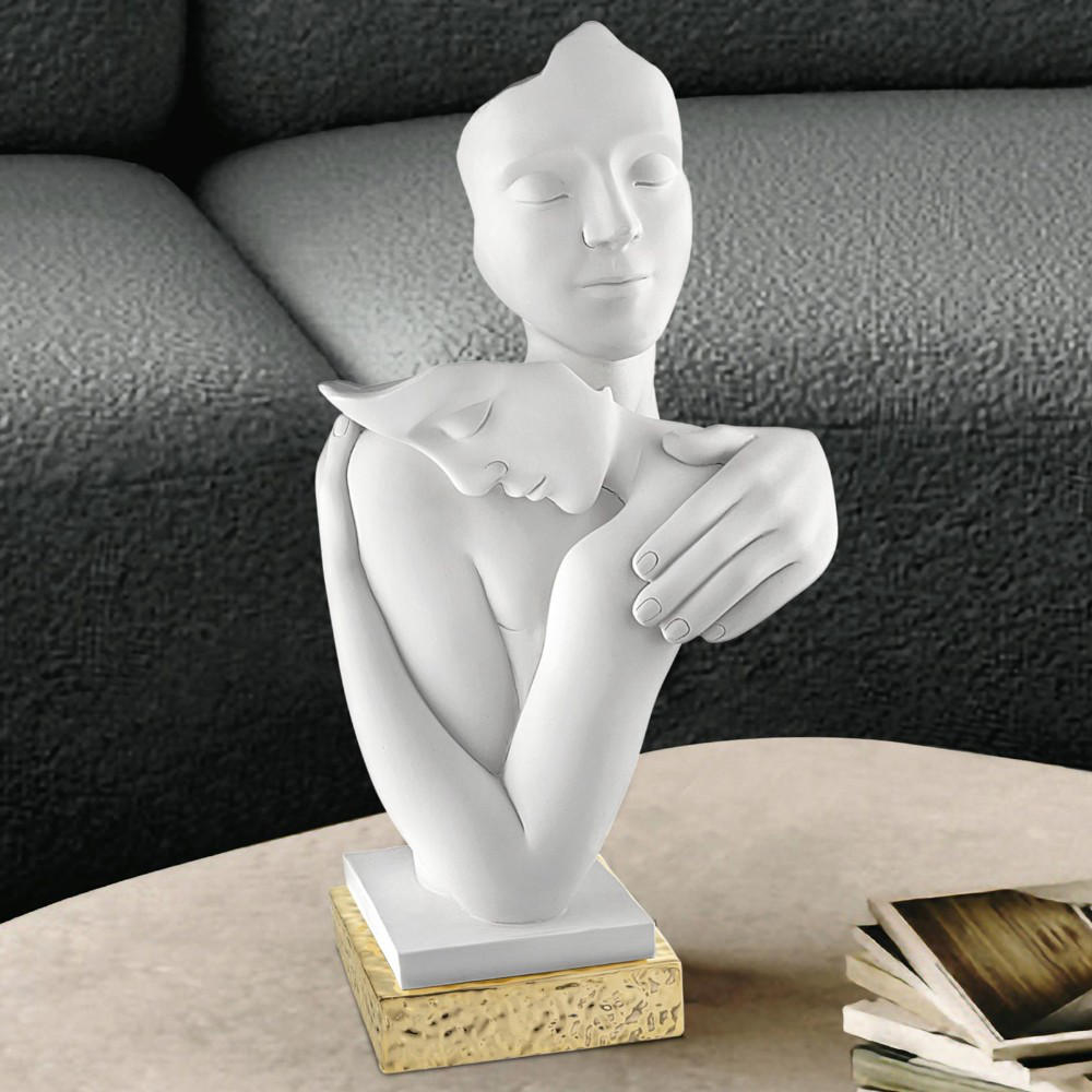 0773792_scultura-bongelli-preziosi-abbraccio-amanti-mormorino-bianco-base-oro_9252221029839 Bongelli - Scultura abbraccio amanti marmorino bianco base oro - immagine 1