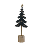 Mascagni Casa - Abete in metallo con base in legno nero piccolo
