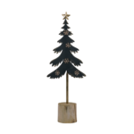 Mascagni Casa - Abete in metallo con base in legno nero grande