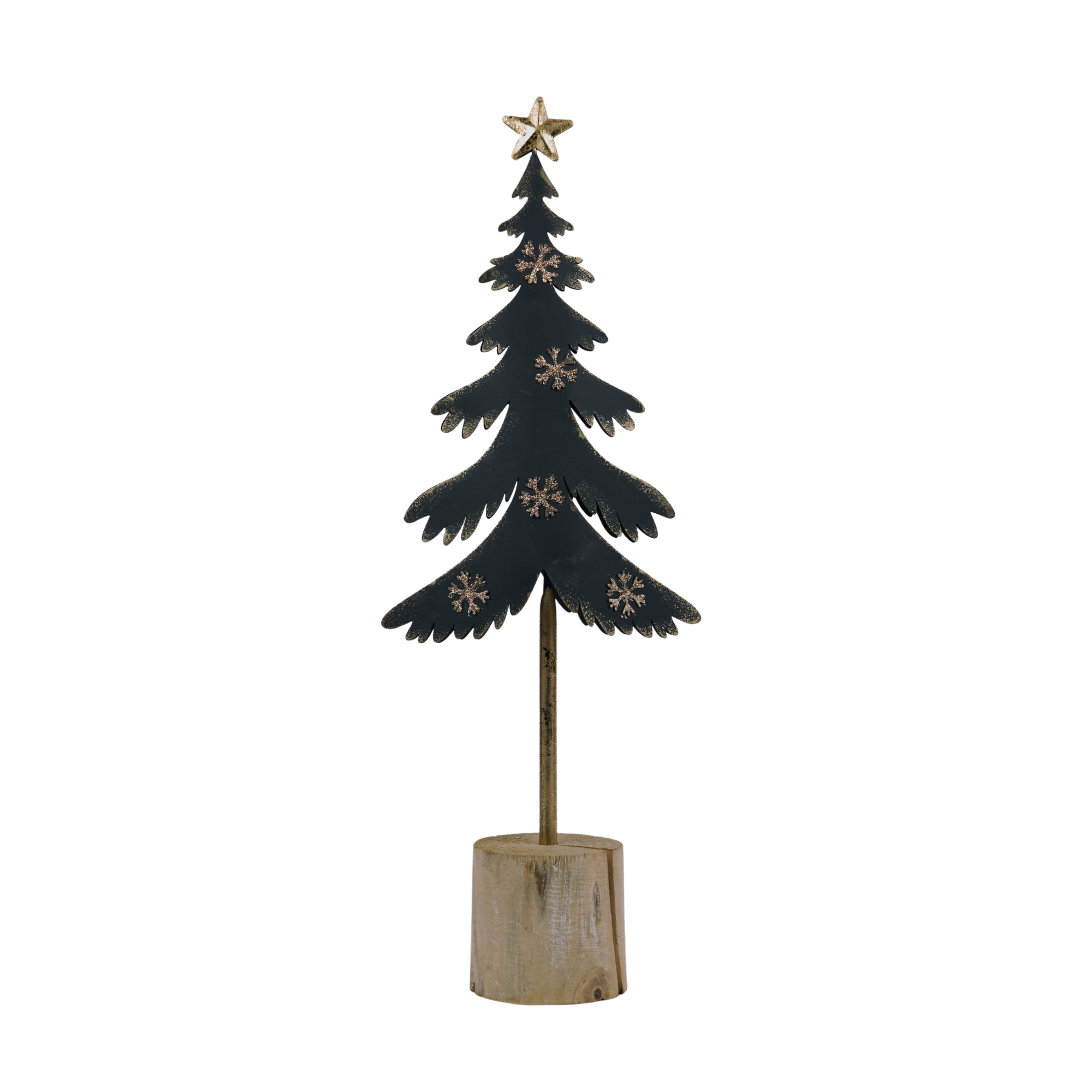 112 Mascagni Casa - Abete in metallo con base in legno nero grande - immagine 1
