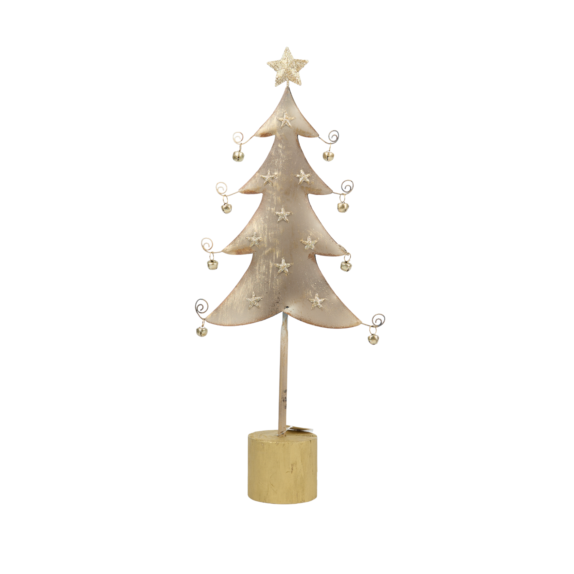 120 Mascagni Casa - Abete in metallo con base in legno piccolo oro - immagine 1