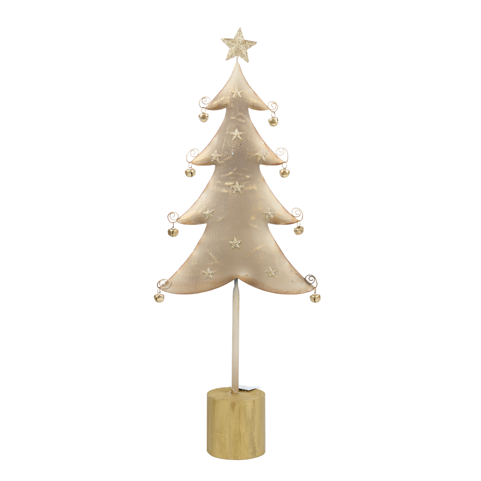 122 Mascagni Casa - Abete in metallo con base in legno grande oro - immagine 1