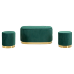 Mauro Ferretti - Set 3pz Panca con contenitore e sgabelli Shopy verde - immagine 2