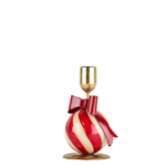 Magnifique Maison - Porta candele metallo bianco fiocco rosso - immagine 3