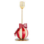 Magnifique Maison - Porta candele metallo bianco rosso fiocco rosso - immagine 2