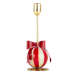 Magnifique Maison - Porta candele metallo bianco rosso fiocco rosso - immagine 3