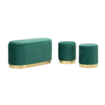 Mauro Ferretti - Set 3pz Panca con contenitore e sgabelli Shopy verde - immagine 3