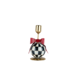 Magnifique Maison - Porta candele metallo bianco nero fiocco rosso