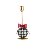 Magnifique Maison - Porta candele metallo bianco nero fiocco rosso h26