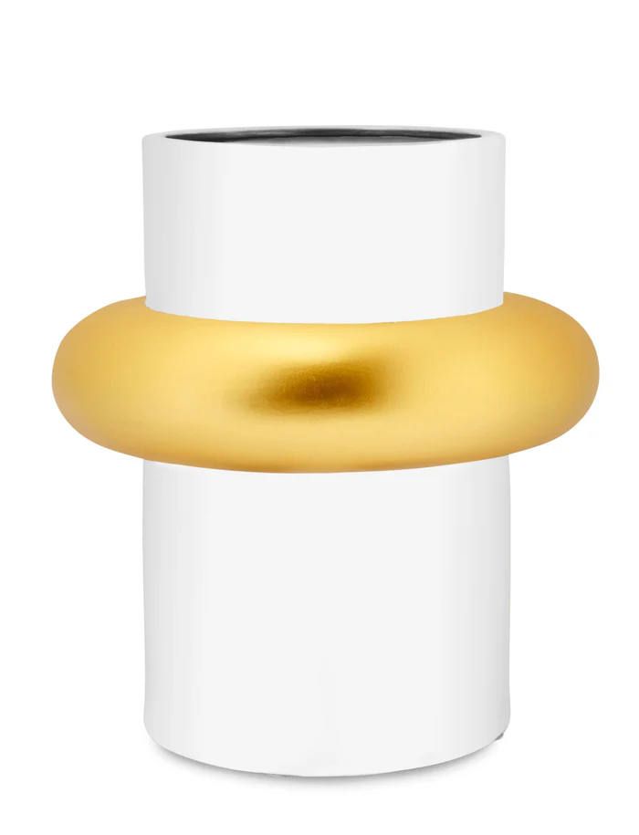 57754GABRIELLE_700x_5af54d0b-ce5c-4f0e-ab6e-2d0afb7eb80d Fade Maison - Vaso cilindrico Gabrielle oro e bianco - immagine 1
