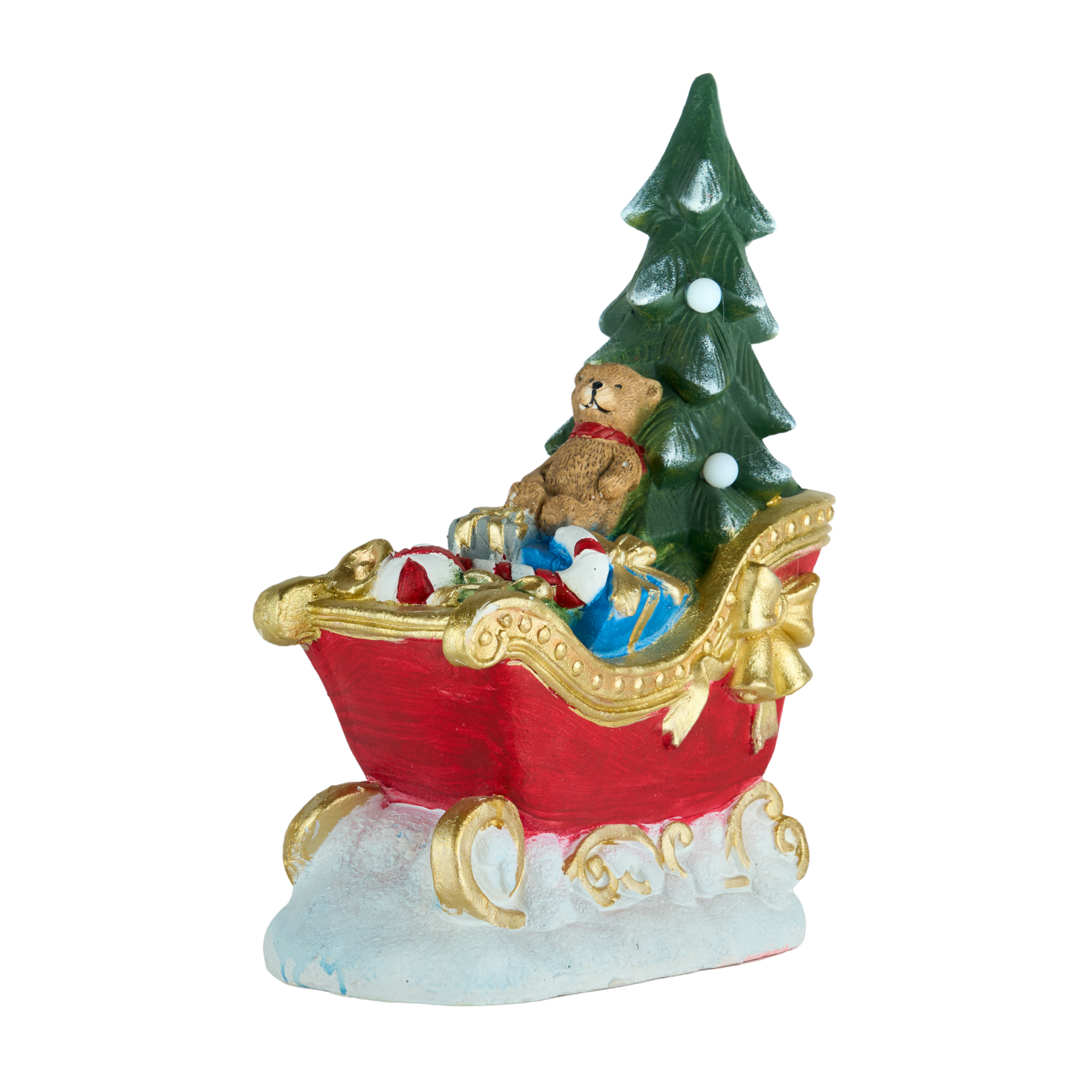 58 ElleGift - Slitta di Babbo Natale con alberello orsetto e regali - immagine 1