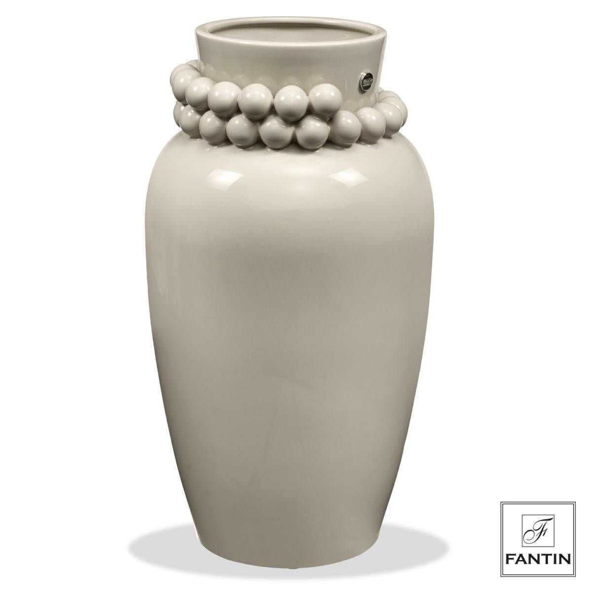 60220TO_0_ori Fantin argenti - Vaso Ceramica Perle Tortora - immagine 1