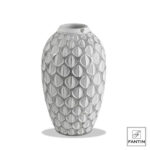 Fantin Argenti - Vaso poliresina eclisse white silver h34,5 cm