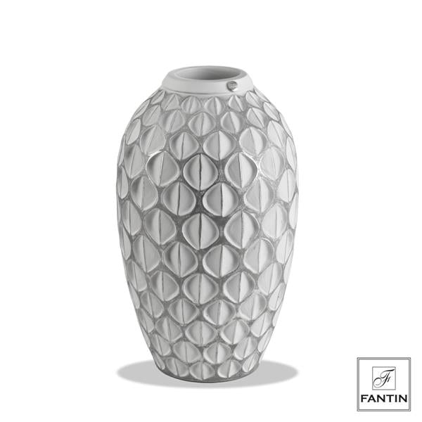 60226_0_pr Fantin Argenti - Vaso poliresina eclisse white silver h34,5 cm - immagine 1