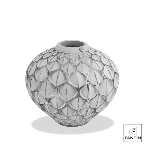 60228_0_pr Fantin Argenti - Vaso poliresina eclisse white silver h23,5 cm - immagine 1