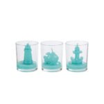 Le Stelle - Bicchiere Candela Mare 3Ass. d . 6xh. 7,5cm