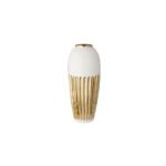 L'arte di Nacchi - Vaso decorativo in ceramica bianca e oro ot-13
