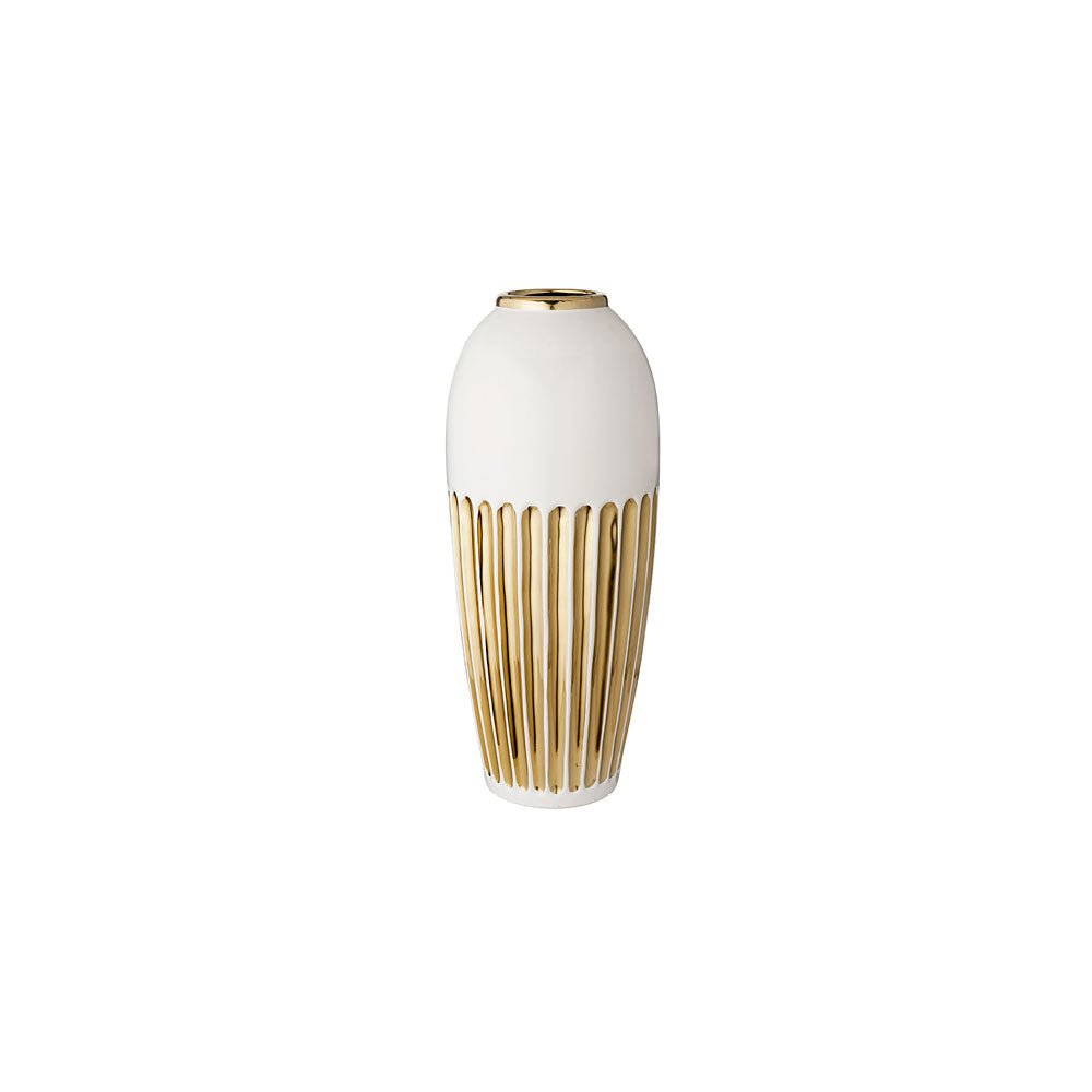 OT-13 L'arte di Nacchi - Vaso decorativo in ceramica bianca e oro ot-13 - immagine 1