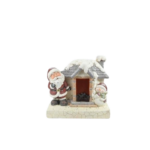 Due Esse christmas - Casetta con Babbo Natale luce led effetto fuoco a batteria