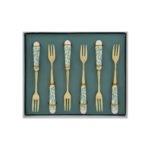 Le Stelle - Set 6 PZ Forchettine decorazione Verde 15 cm - immagine 2