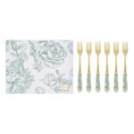 Le Stelle - Set 6 PZ Forchettine decorazione Verde 15 cm - immagine 3