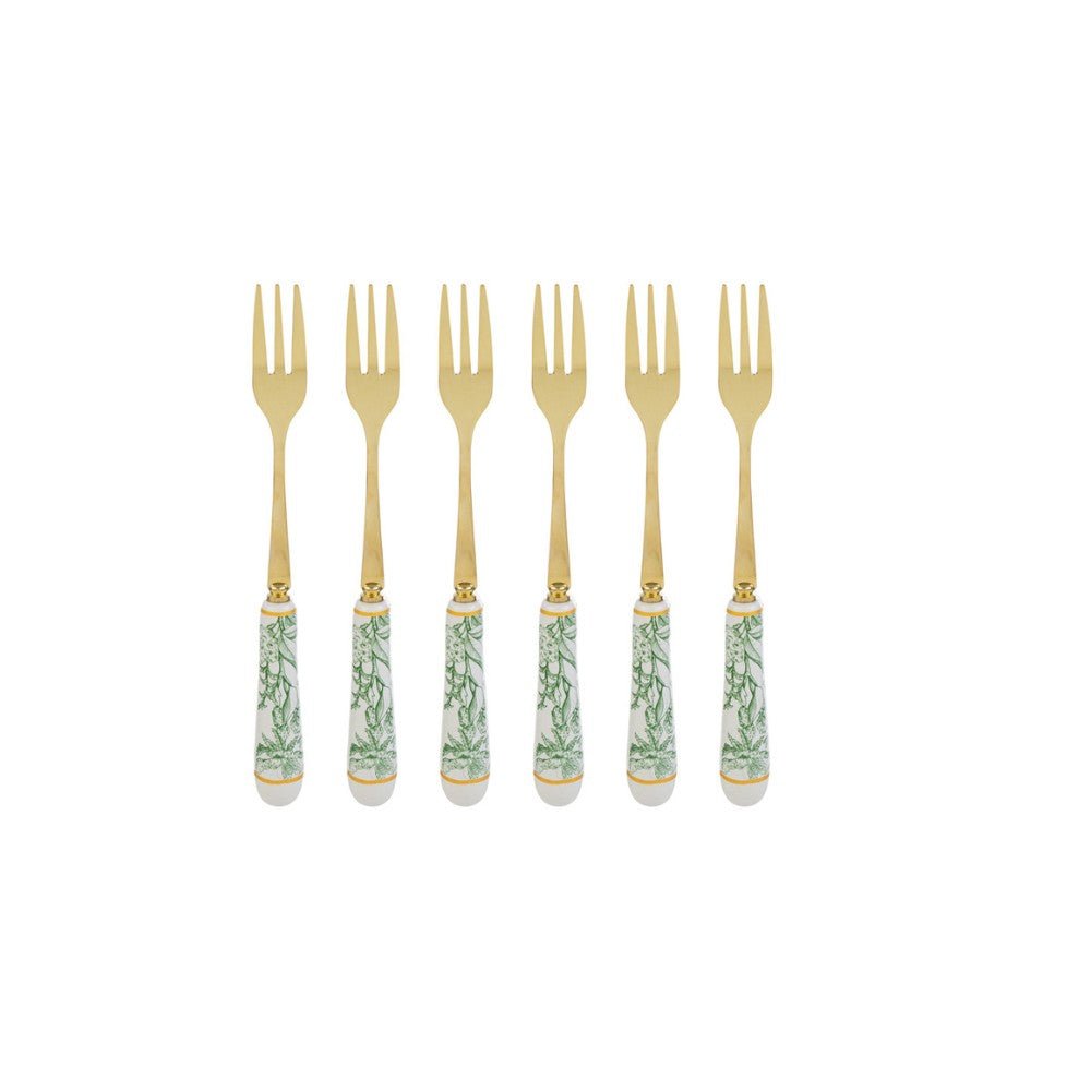 Progettosenzatitolo-2026-04-03T144542.973 Le Stelle - Set 6 PZ Forchettine decorazione Verde 15 cm - immagine 1