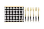 Le Stelle - Set 6 Pz Forchettine dec. Scacchi 15cm