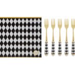 Le Stelle - Set 6 Pz Forchettine dec. Scacchi 15cm