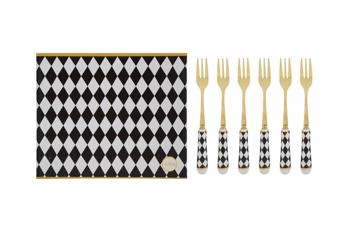 Progettosenzatitolo-2026-04-24T124154.317 Le Stelle - Set 6 Pz Forchettine dec. Scacchi 15cm - immagine 1