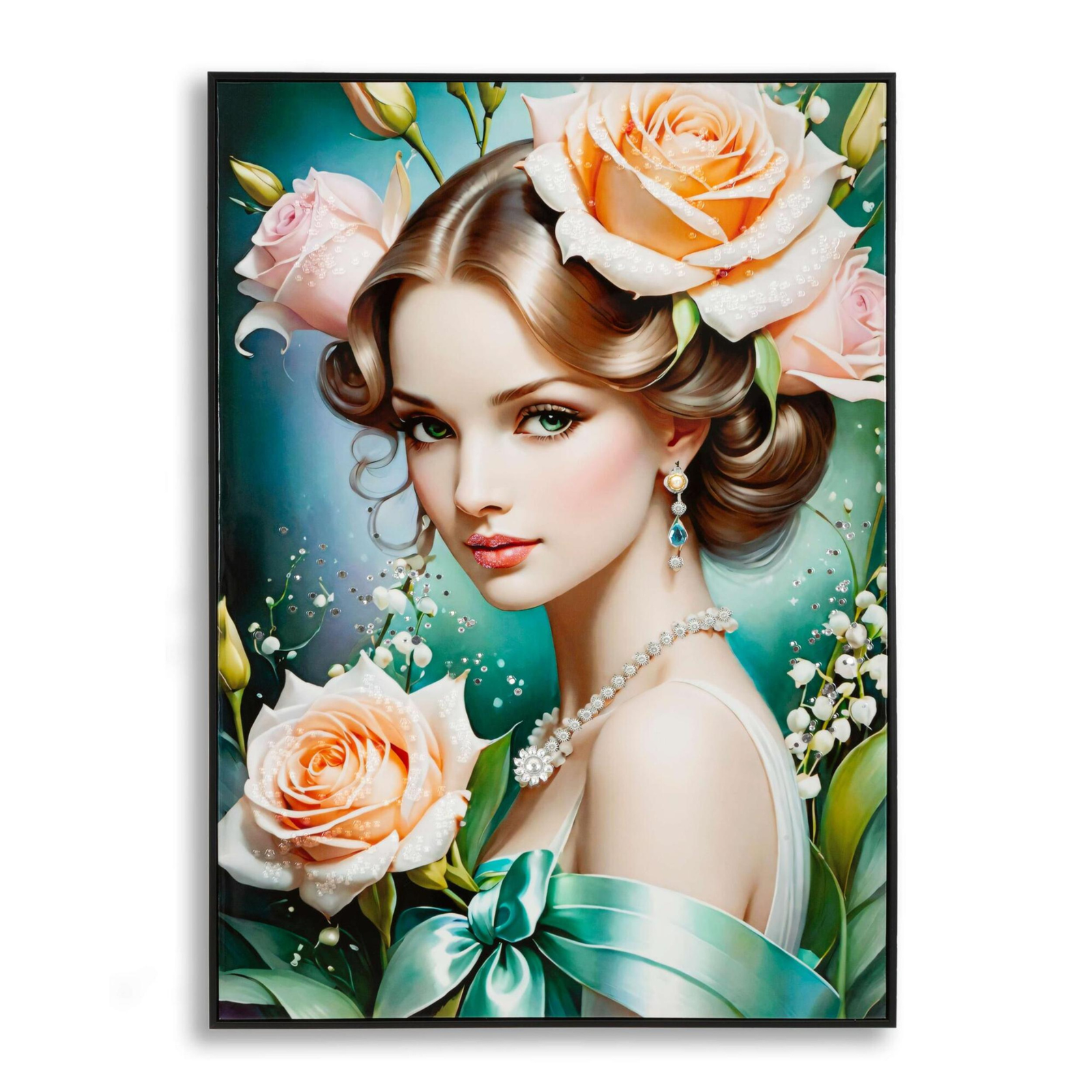 1-032604000B.png Mauro Ferretti - Dipinto su tela laccato fantasy con cornice B - immagine 1