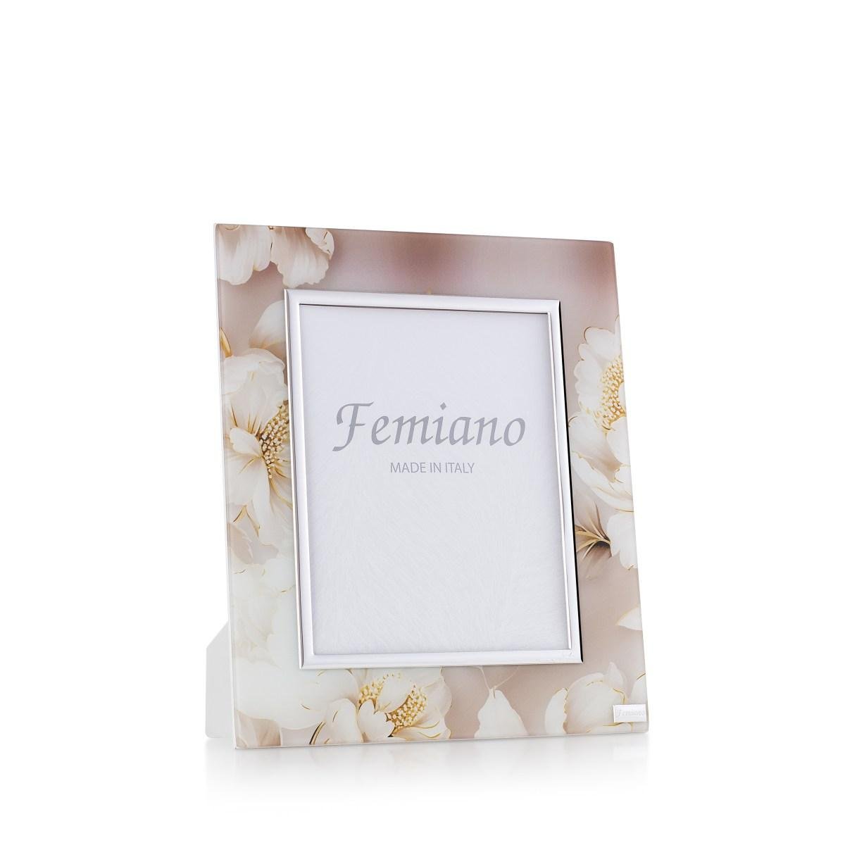 112982foto.jpg Femiano - Cornice portafoto in vetro temperato linea Peonie misura 18x24 cm - immagine 1