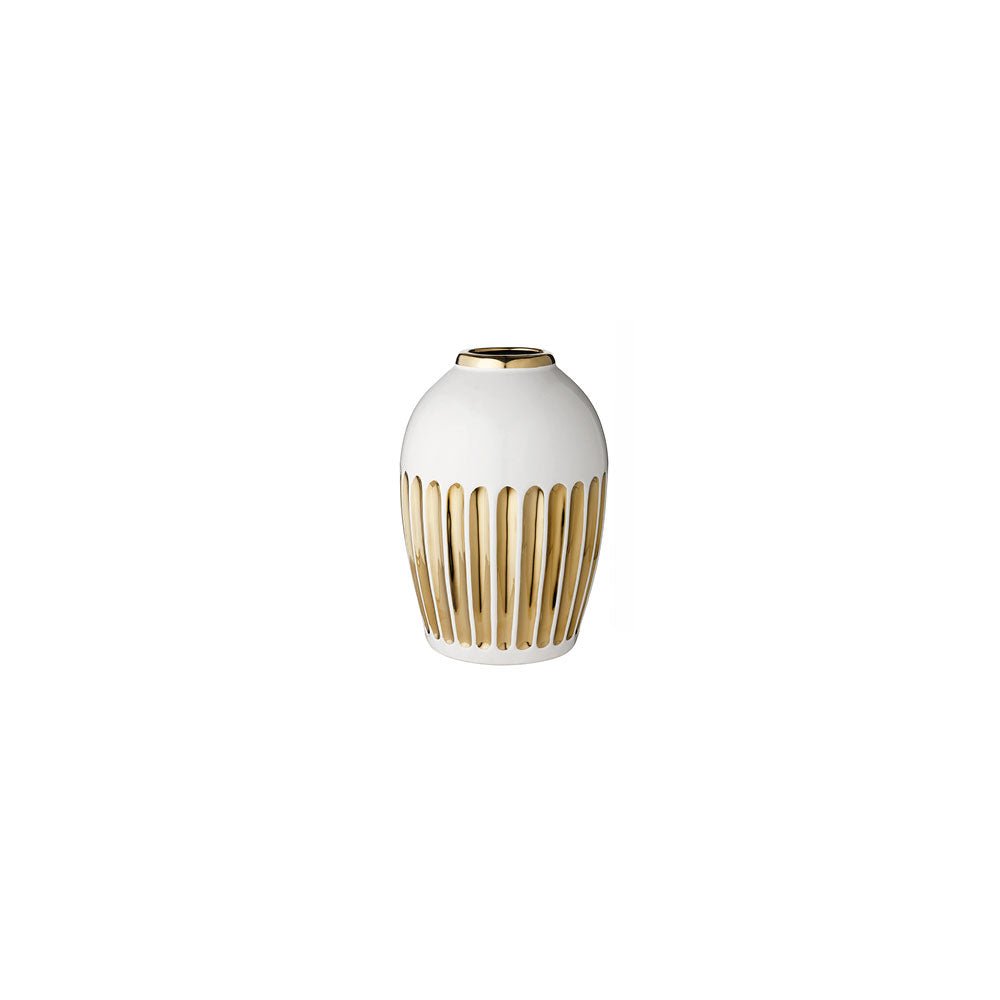 OT-15.jpg L'arte di Nacchi - Vaso decorativo in ceramica bianca e oro ot-15 - immagine 1