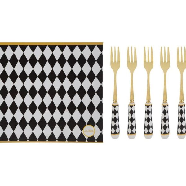 Le Stelle - Set 6 Pz Forchettine dec. Scacchi 15cm