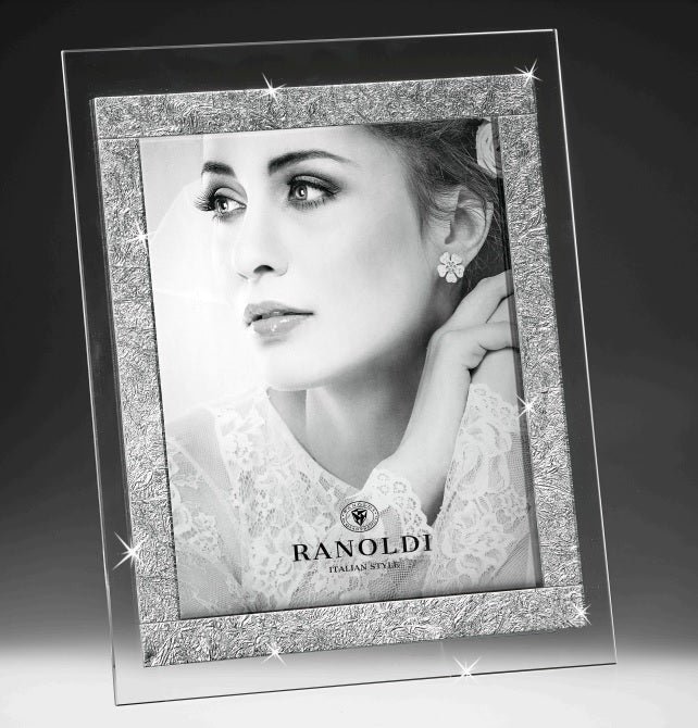 ranoldiargento_a29ef527-3b29-476e-8eaa-52815a7370c8.jpg Ranoldi - Portafoto in cristallo decoro foglia argento - immagine 1