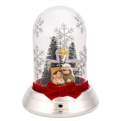 Bagutta – Cupola natalizia con natività e finiture argento H13 cm