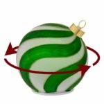 Bagutta - Sfera natalizia girevole con led verde e decoro obliquo Ø15 cm - immagine 2