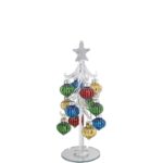 Bagutta - Alberello natalizio bianco con sfere decorative H21 cm