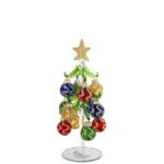Bagutta - Alberello natalizio verde con sfere decorative multicolore H21 cm