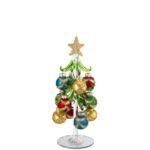 Bagutta - Alberello natalizio verde con sfere decorative multicolore H21 cm