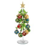 Bagutta - Alberello natalizio verde con sfere decorative H26 cm