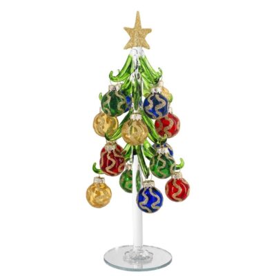 Bagutta - Alberello natalizio verde con sfere decorative H26 cm