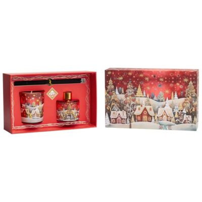 Bagutta – Cofanetto natalizio con diffusore 50 ml, bastoncini e Candela 70 g – fragranza Cannella